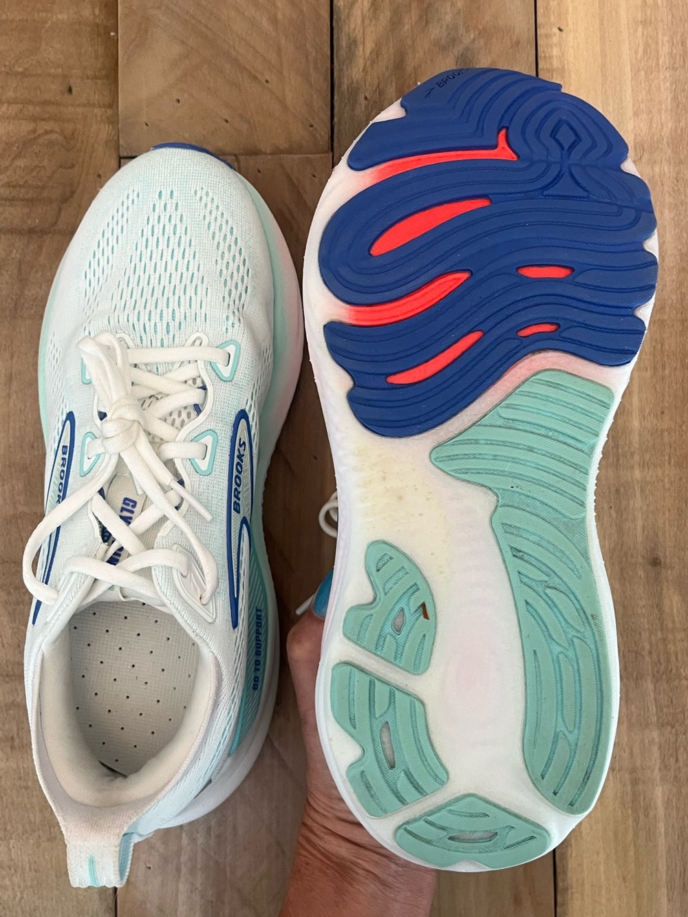 Brooks Glycerin GTS 22 Limpet Shell Amparo Blue W Running Shoes Size 8.5D (Wide) - Picture 10 of 14
